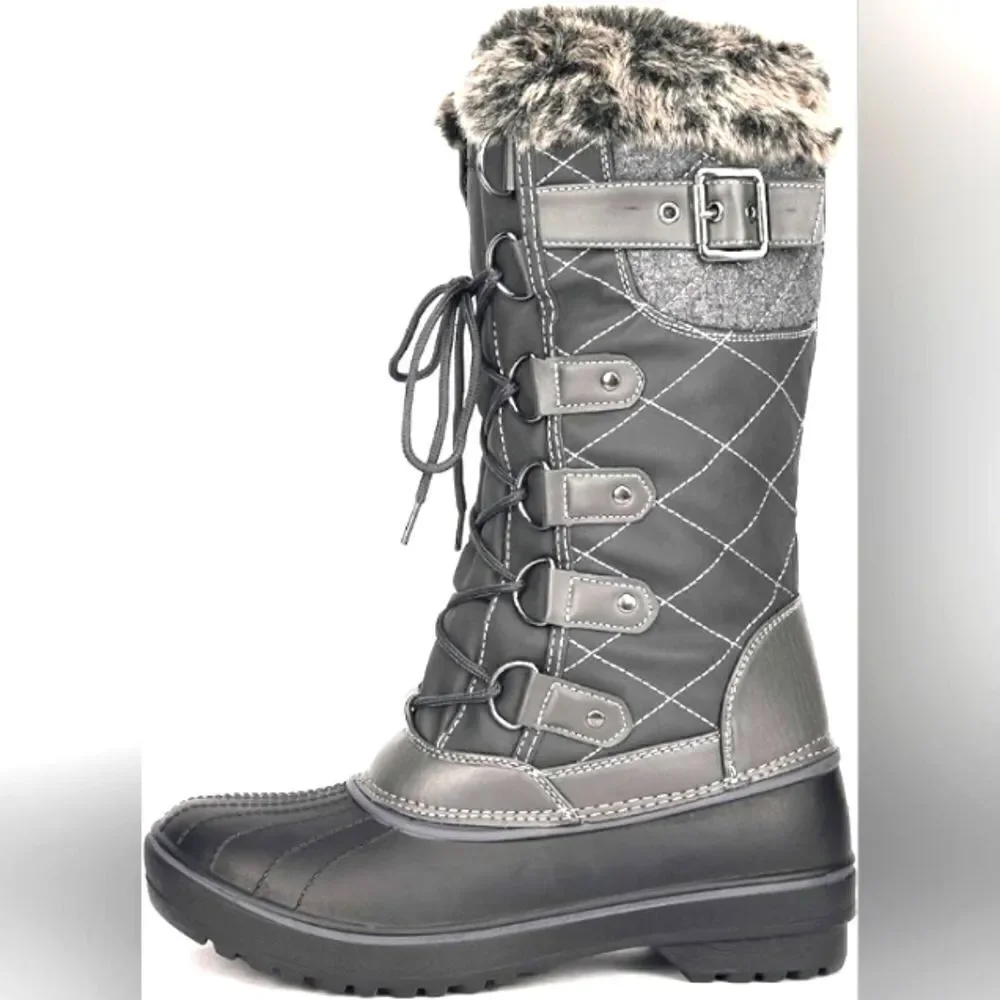 (S-PA291) DREAM PAIRS Women's  Calf Winter Snow Boots Sz 6